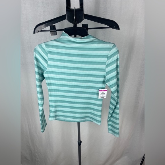 CALI BE Ribbed Long Sleeve Blue Mock Neck Top Size Small NWT - Picture 6 of 10